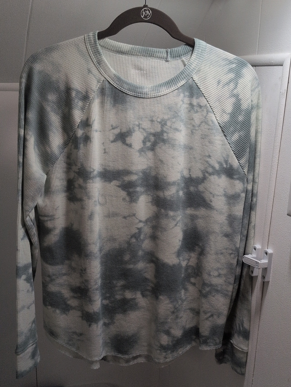 Sonoma Sage Green & White Tie-Dye Waffle Long-Sleeve Tee